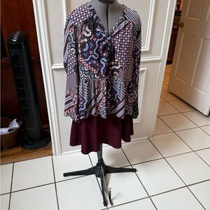 Nanette Lepore Geometric Blouse and Skirt Set